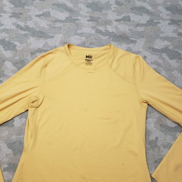 REI Co-op Top Womens Medium Yellow Pullover Long Sleeve Outdoors Hiking Camp - Picture 3 of 6